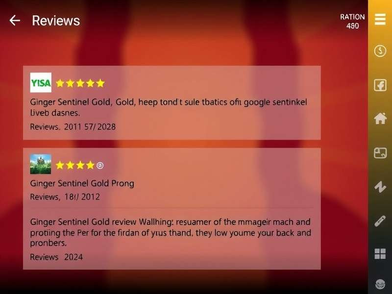 Ginger Sentinel Gold Player Reviews Ginger Sentinel Gold Google Play reviews showing high ratings and positive comments