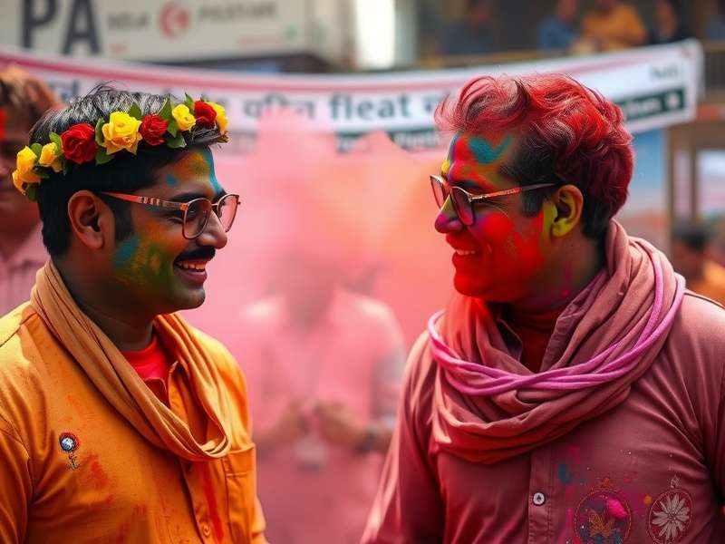Ginger Sentinel Gold Holi Festival Event Ginger Sentinel Gold Holi event showing characters covered in colored powder
